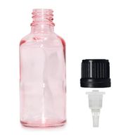 100ml Ružová Sklenená Fľaška  s Kvapkadlom