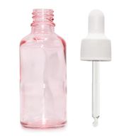 100ml Ružová Sklenená Fľaška  s Bielou Pipetou