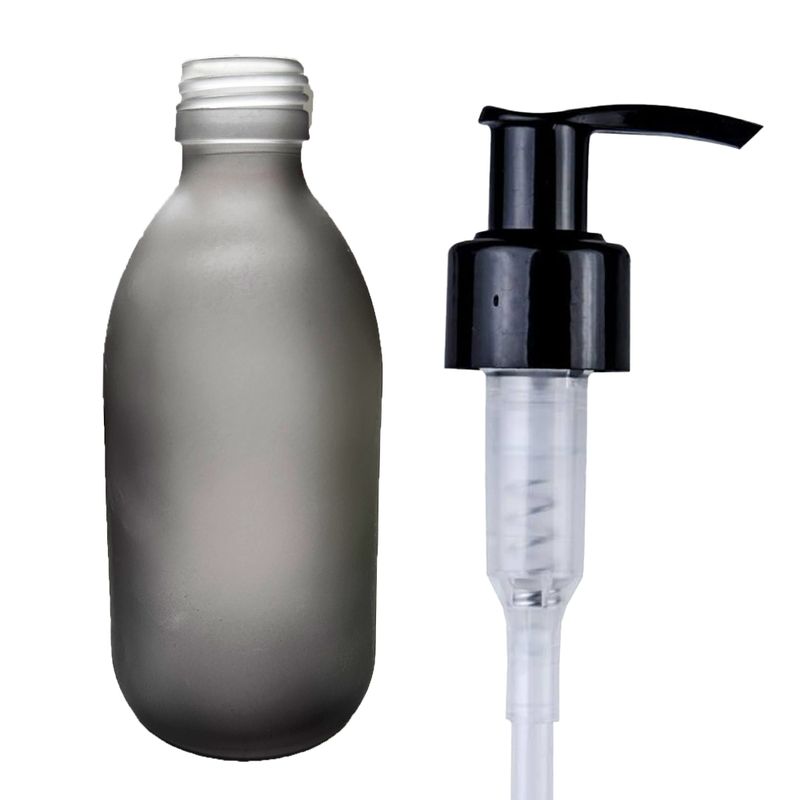 300ml Fľaštička zo Sivého skla s Pumpičkou