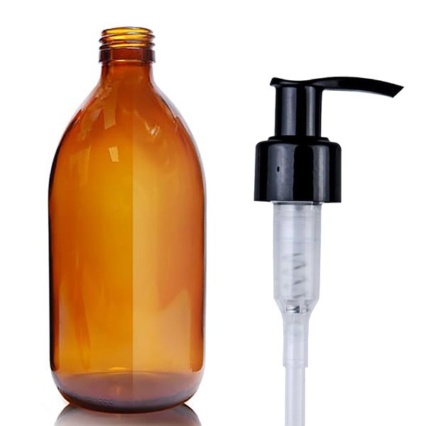 500ml Fľaška z Jantárového Skla s Pumpičkou
