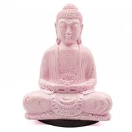 Meditačné Tienidlo s Budhom - Čerešňové Popraskaný Efekt – Oválny Podstavec