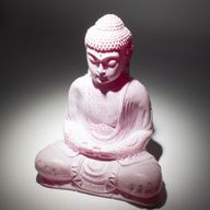 Meditačné Tienidlo s Budhom - Čerešňové Popraskaný Efekt – Oválny Podstavec