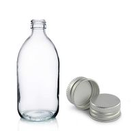 200ml Lieková Fľaška z Číreho Skla s Hliníkovým Uzáverom