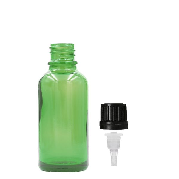 15ml Zelená Sklenená Fľaška s Kvapkadlom