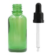 100ml Zelená Sklenená Fľaška s Kvapkadlom s Čiernou T/E Pipetou
