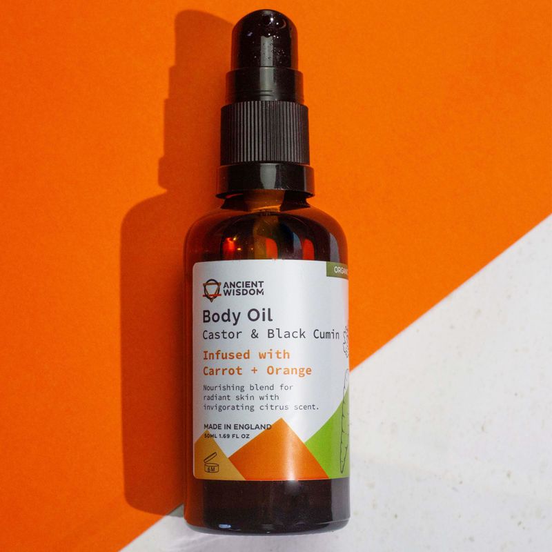 Organický Telový Olej 50ml - Mrkva a Pomaranč