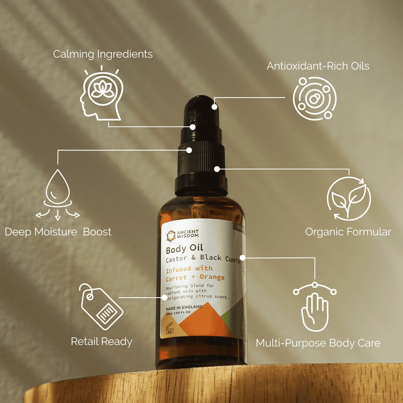 Organický Telový Olej 50ml - Mrkva a Pomaranč