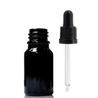 5ml Čierna Sklenená Fľaška s Kvapkadlom s Čiernou T/E Pipetou