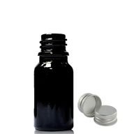 10ml Čierna Sklenená Fľaška s Hliníkovým Uzáverom