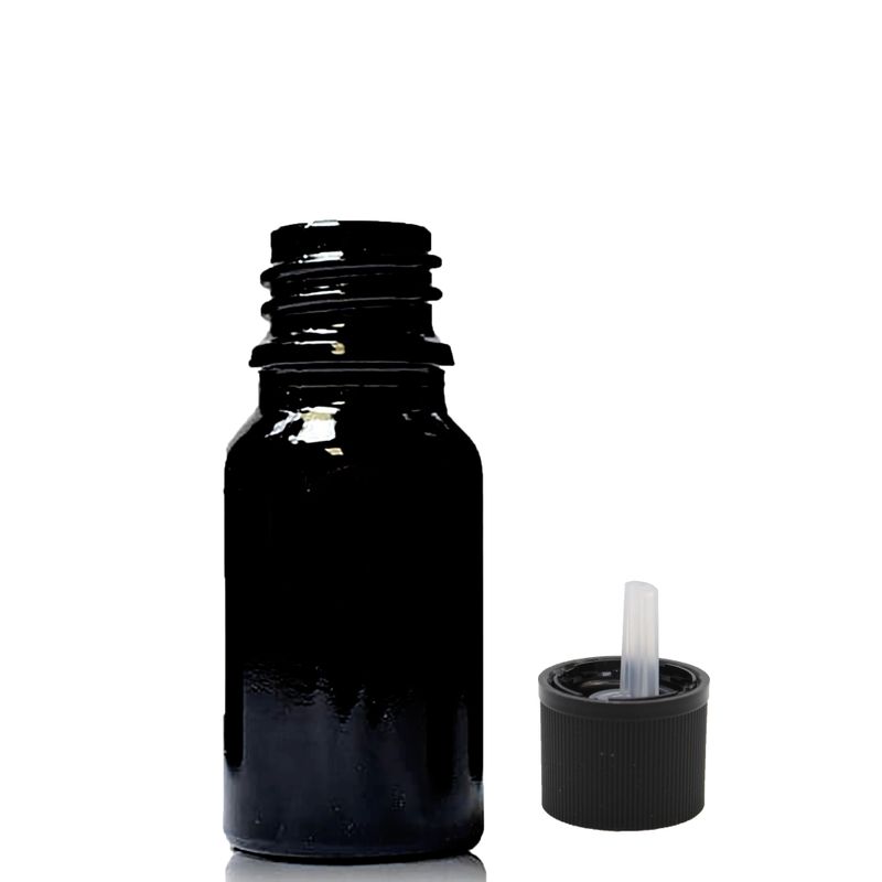 10ml Čierna Sklenená Fľaška s Uzáverom s Detskou Poistkou