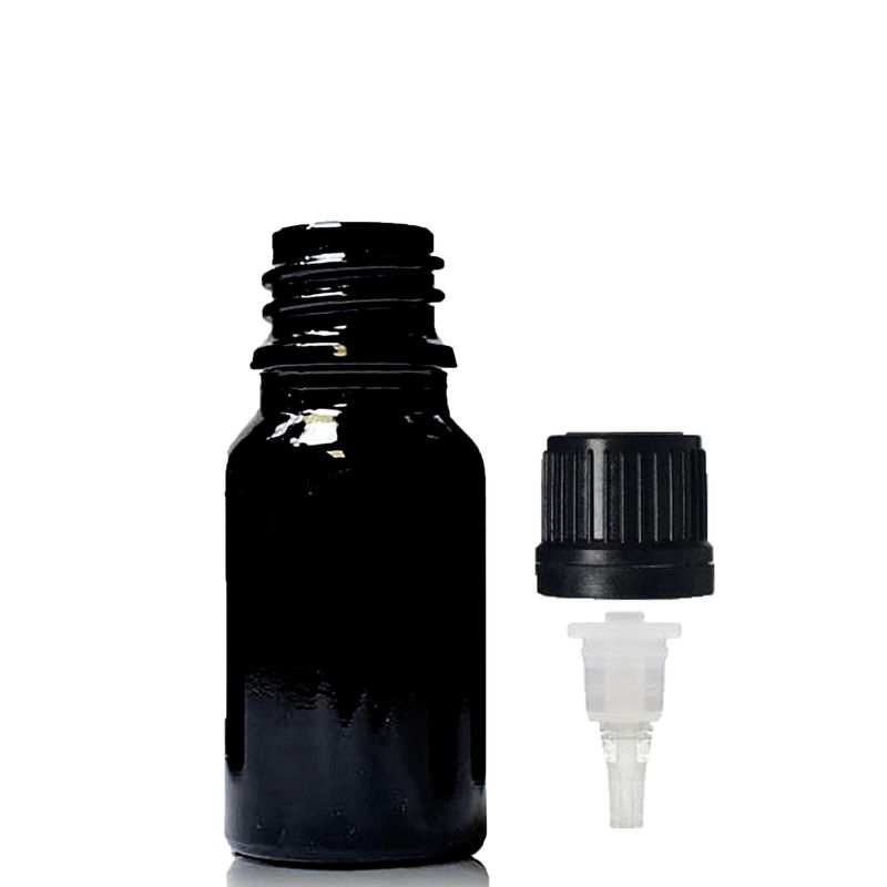 10ml Čierna Sklenená Fľaška s Kvapkadlom