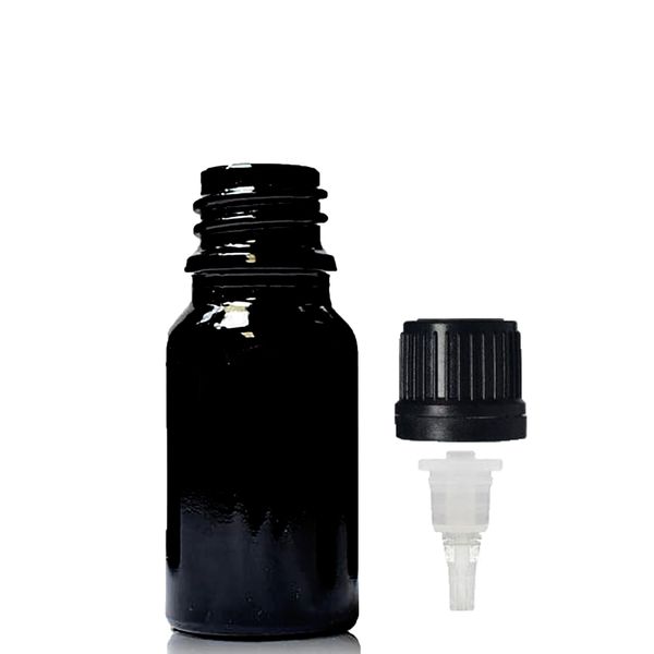 10ml Čierna Sklenená Fľaška s Kvapkadlom