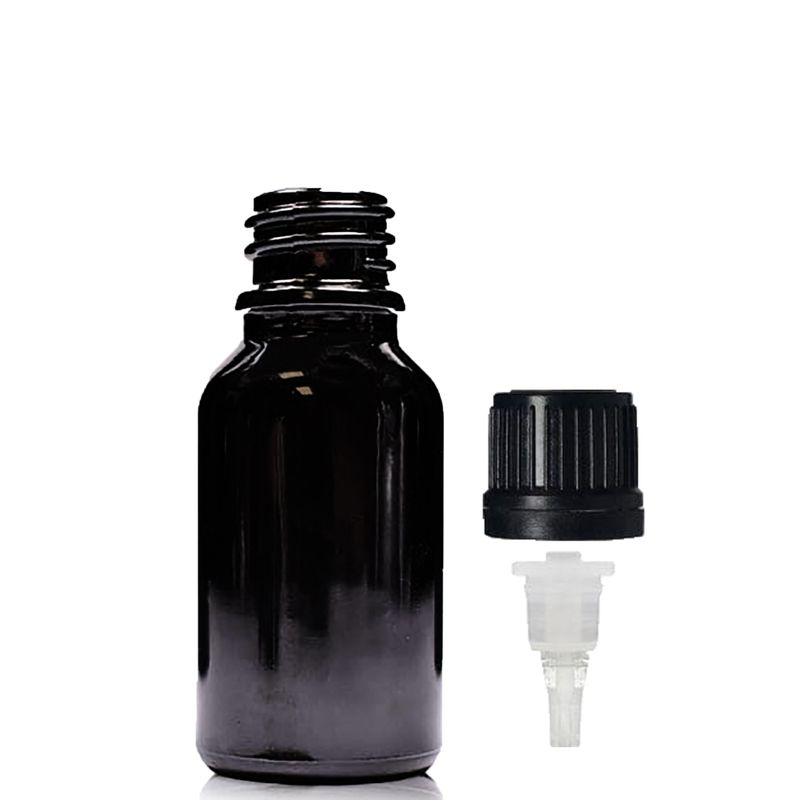 15ml Čierna Sklenená Fľaška s Kvapkadlom