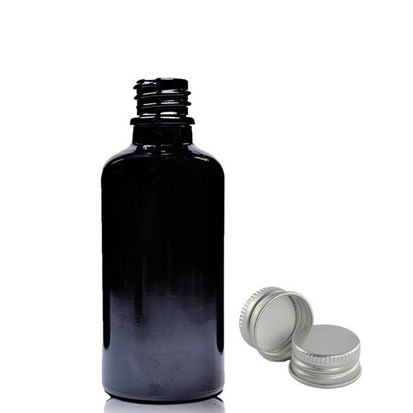 30ml Čierna Sklenená Fľaška s Hliníkovým Uzáverom