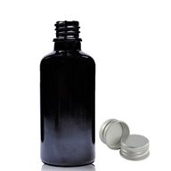 50ml Čierna Sklenená Fľaška s Hliníkovým Uzáverom