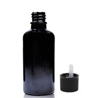 50ml Čierna Sklenená Fľaška s Uzáverom s Detskou Poistkou