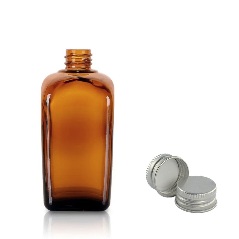 20ml Jantárová Sklenená Alchymistická Fľaša s Hliníkovým Uzáverom