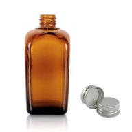 50ml Jantárová Sklenená Alchymistická Fľaša s Hliníkovým Uzáverom
