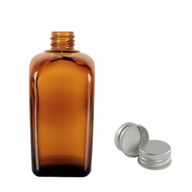 100ml Jantárová Sklenená Alchymistická Fľaša s Hliníkovým Uzáverom
