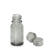 10ml Fľaška z Matného Šedého Skla s Hliníkovým Uzáverom
