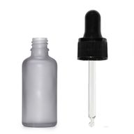 10ml Fľaška z Matného Šedého Skla s Čiernou Pipetou