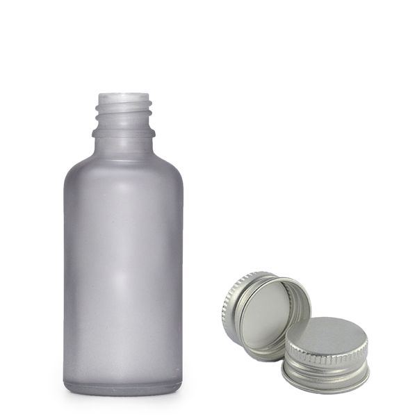 30ml Fľaška z Matného Šedého Skla s Hliníkovým Uzáverom