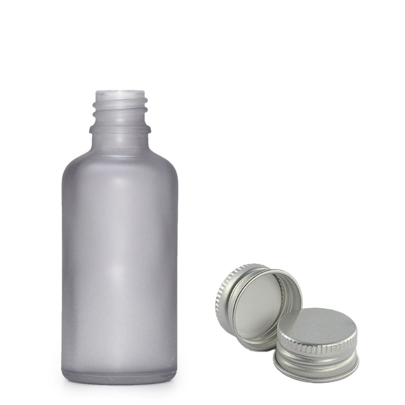 30ml Fľaška z Matného Šedého Skla s Hliníkovým Uzáverom
