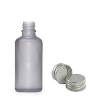 30ml Fľaška z Matného Šedého Skla s Hliníkovým Uzáverom