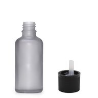 30ml Fľaška z Matného Šedého Skla s Uzáverom s Detskou Poistkou
