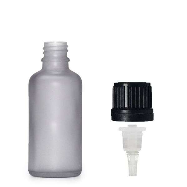 30ml Fľaška z Matného Šedého Skla s Kvapkacím Uzáverom