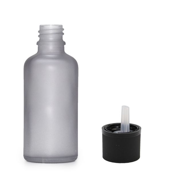 50ml Fľaška z Matného Šedého Skla s Uzáverom s Detskou Poistkou