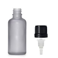 50ml Fľaška z Matného Šedého Skla s Kvapkacím Uzáverom