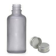 100ml Fľaška z Matného Šedého Skla s Hliníkovým Uzáverom
