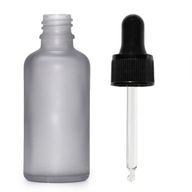 100ml Fľaška z Matného Šedého Skla s Čiernou Pipetou