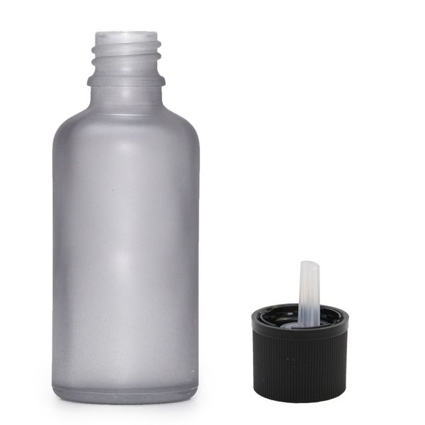 100ml Fľaška z Matného Šedého Skla s Uzáverom s Detskou Poistkou