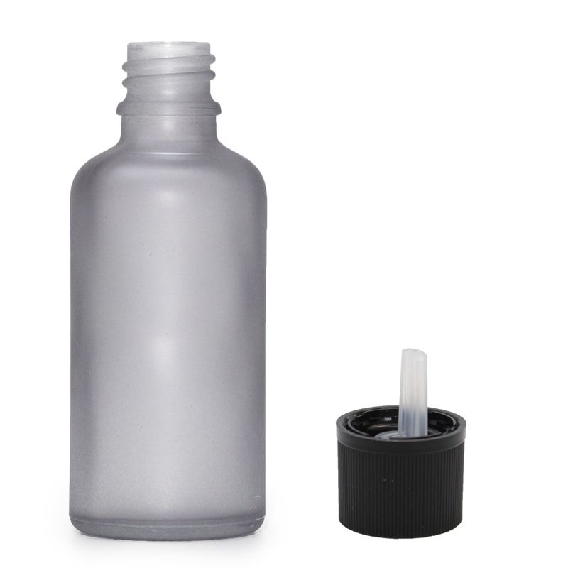 100ml Fľaška z Matného Šedého Skla s Uzáverom s Detskou Poistkou