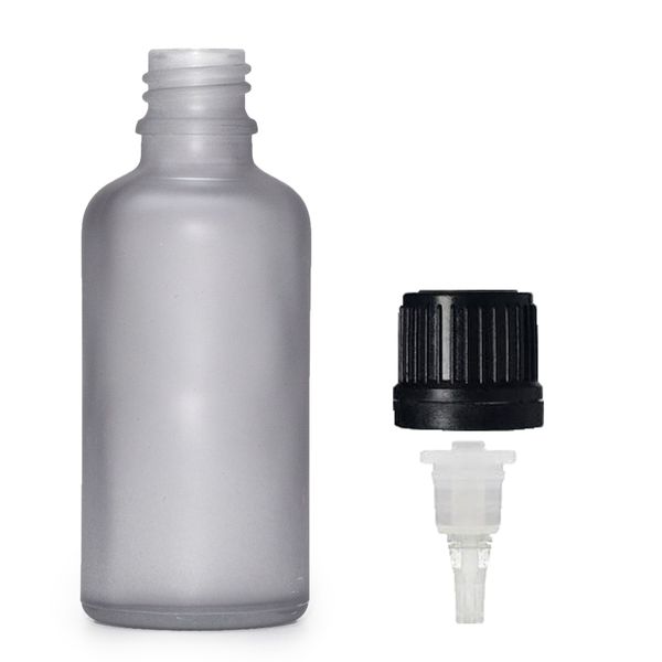 100ml Fľaška z Matného Šedého Skla s Kvapkacím Uzáverom