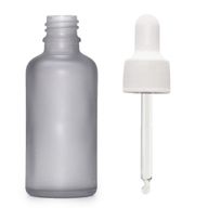 100ml Fľaška z Matného Šedého Skla  s Bielou Pipetou