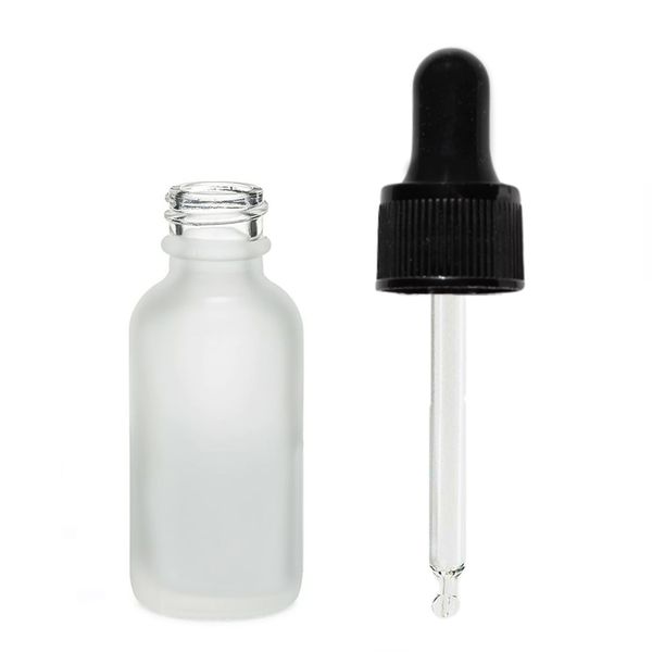 30ml Fľaška z Matného Bieleho Skla s Čiernou Pipetou