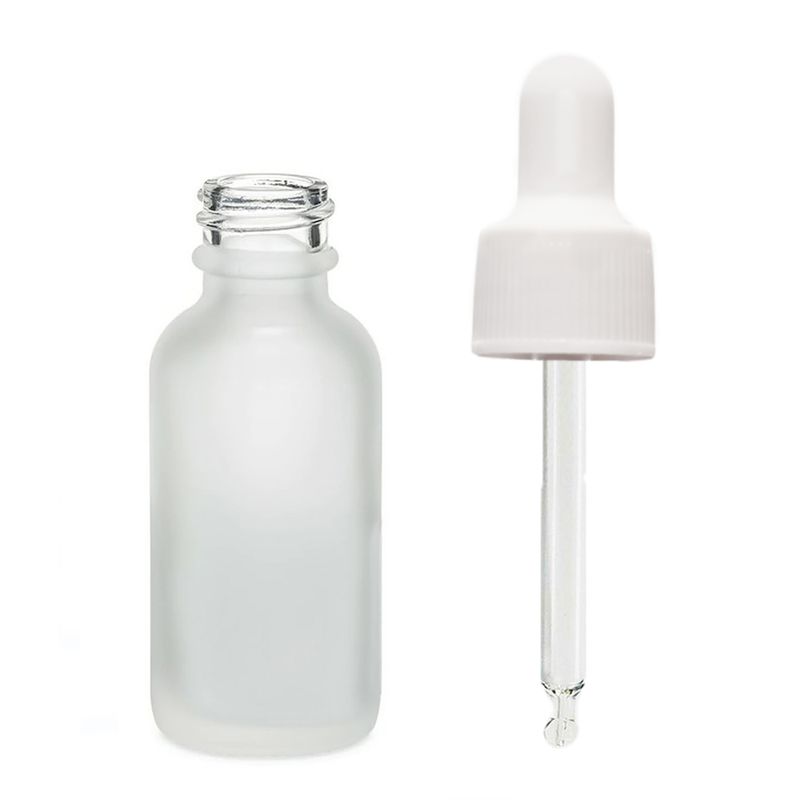 30ml Fľaška z Matného Bieleho Skla s Bielou Pipetou
