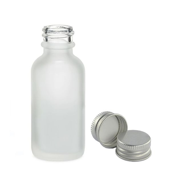 50ml Fľaška z Matného Bieleho Skla s Hliníkovým Uzáverom