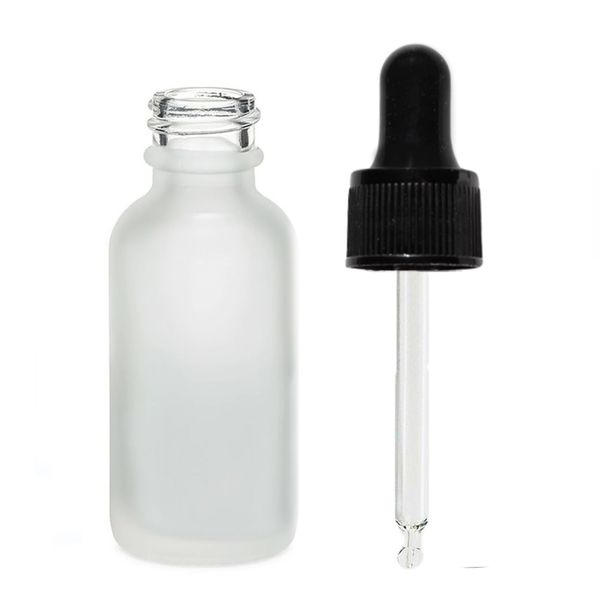 50ml Fľaška z Matného Bieleho Skla s Čiernou Pipetou