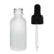 50ml  Fľaška z Matného Bieleho Skla s Čiernou Pipetou