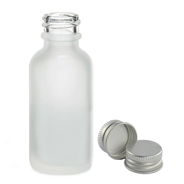 100ml Fľaška z Matného Bieleho Skla s Hliníkovým Uzáverom