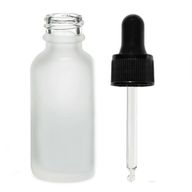 100ml  Fľaška z Matného Bieleho Skla s Čiernou Pipetou
