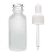 100ml Fľaška z Matného Bieleho Skla s Bielou Pipetou