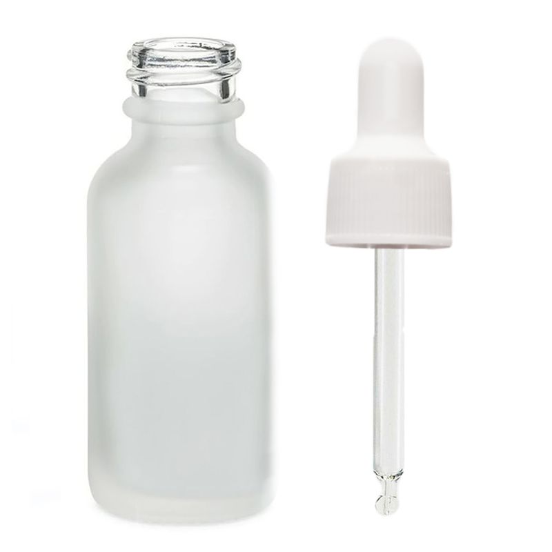 100ml Fľaška z Matného Bieleho Skla s Bielou Pipetou