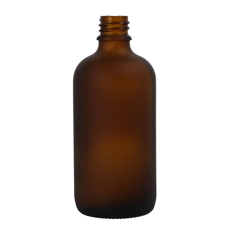 100 ml Matná jantárová sklenená fľaša – bez uzáveru
