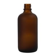 100 ml Matná jantárová sklenená fľaša – bez uzáveru