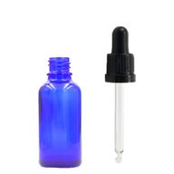 5ml Modrá Sklenená Fľaška s Kvapkadlom s Čiernou T/E Pipetou